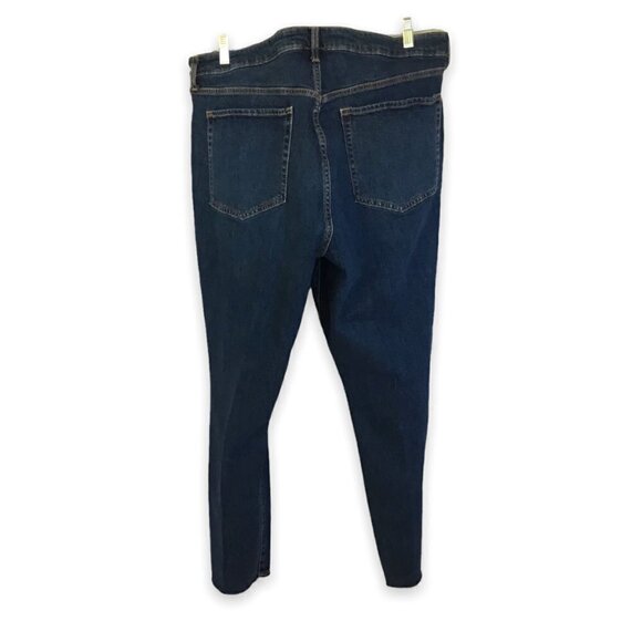 Old Navy O.G. Jeans Women's Size 18 Tall High Rise Straight Leg Dropped Raw Hem - Picture 2 of 7